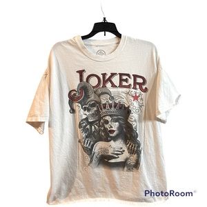 Joker poker card face modern graphic tee shirt size XXL